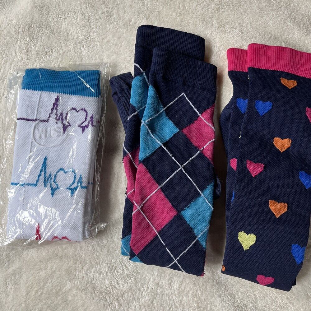 CHARMKING Compression Socks Lot of 3 Pairs Size Small Medium 15-20 mmHg